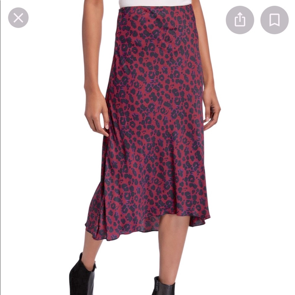 Ba&sh Purple Teddy Leopard Print Skirt Size Small